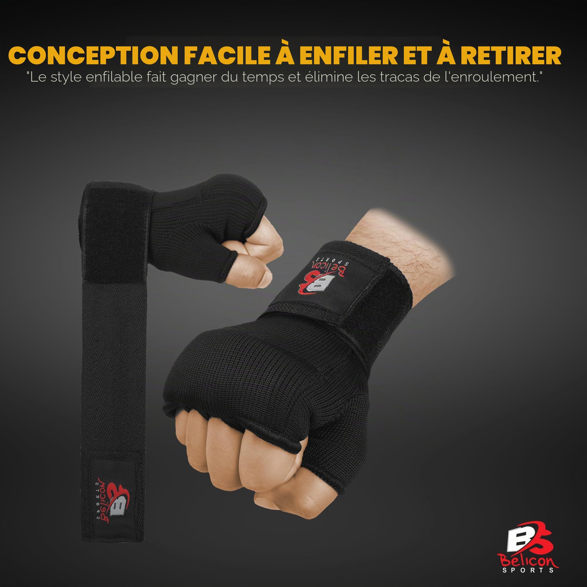 Gants intérieurs de Boxe pour Kickboxing, Boxe et Arts Martiaux, pour Hommes et Femmes