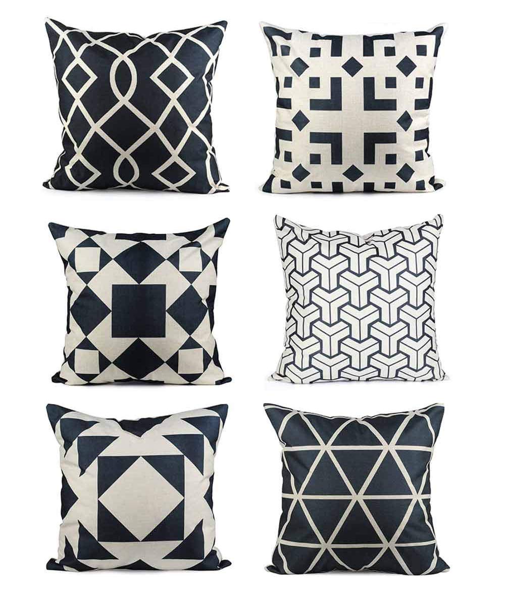INNOTER Cotton Linen Home Decor Square Decorative Throw Pillow Case Cushion Covers 45 x 45 cm 6 pack