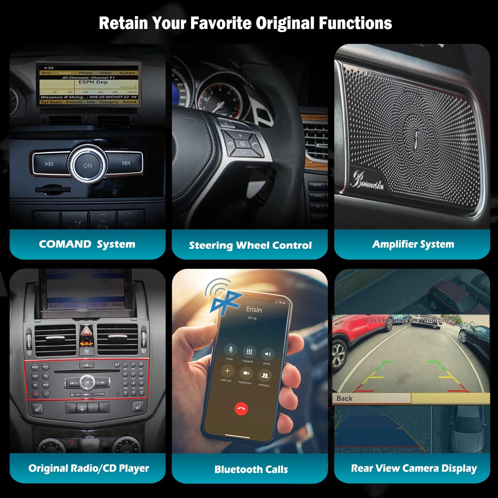 10.25" Android 16 Snapdragon 8 Core Autoradio GPS Navigateur Stéréo pour Mercedes Benz C-Class W204 S204 système NTG 4.0, GPS Navigateur Wireless Carplay IPS Écran Tactile WiFi 4G Dab+ Bluetooth 5.0