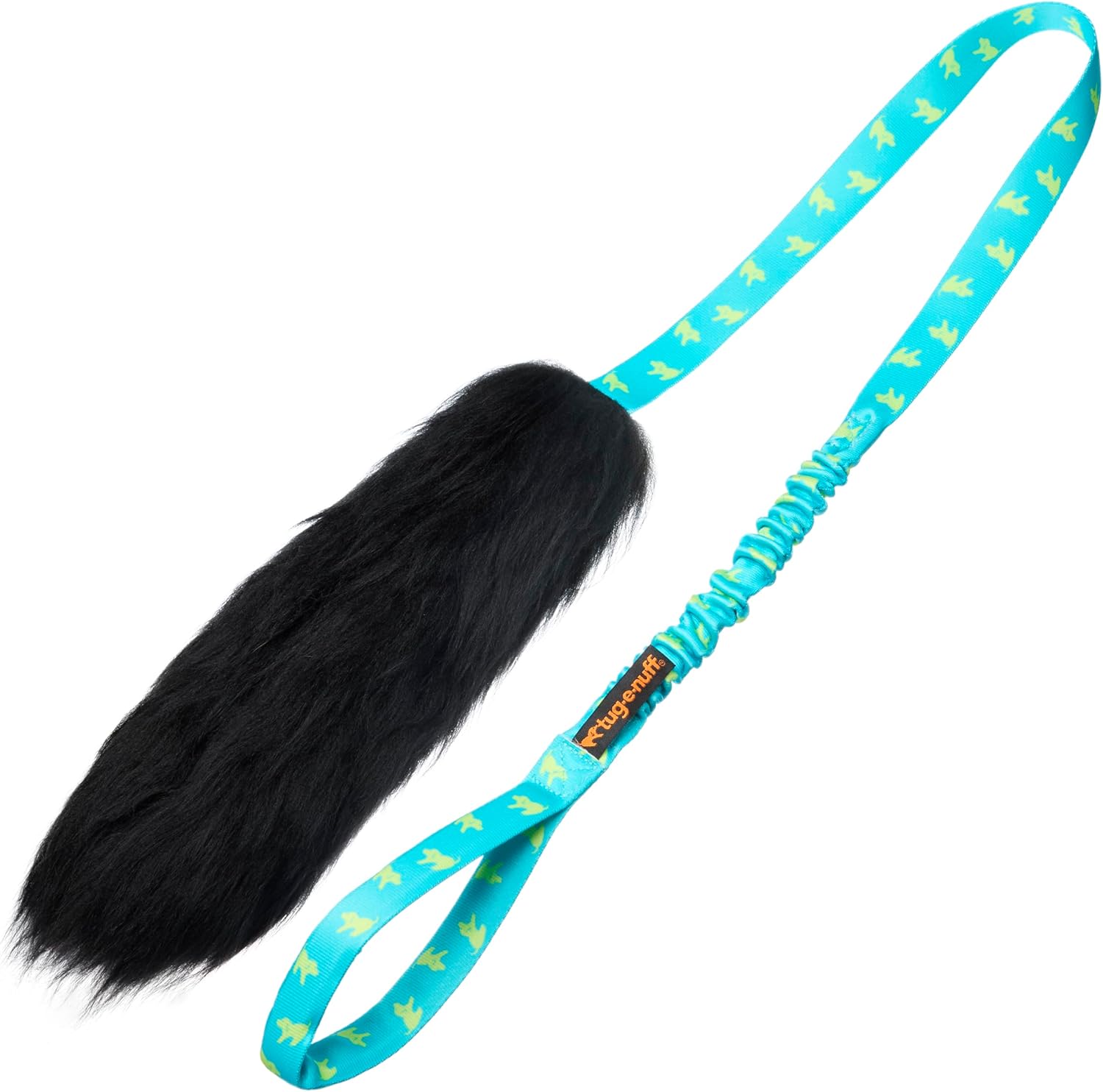 Tug-E-Nuff | Sheepskin Bungee Chaser Dog Tuy Toy for Reaching Recall (Royal Blue Pattern)