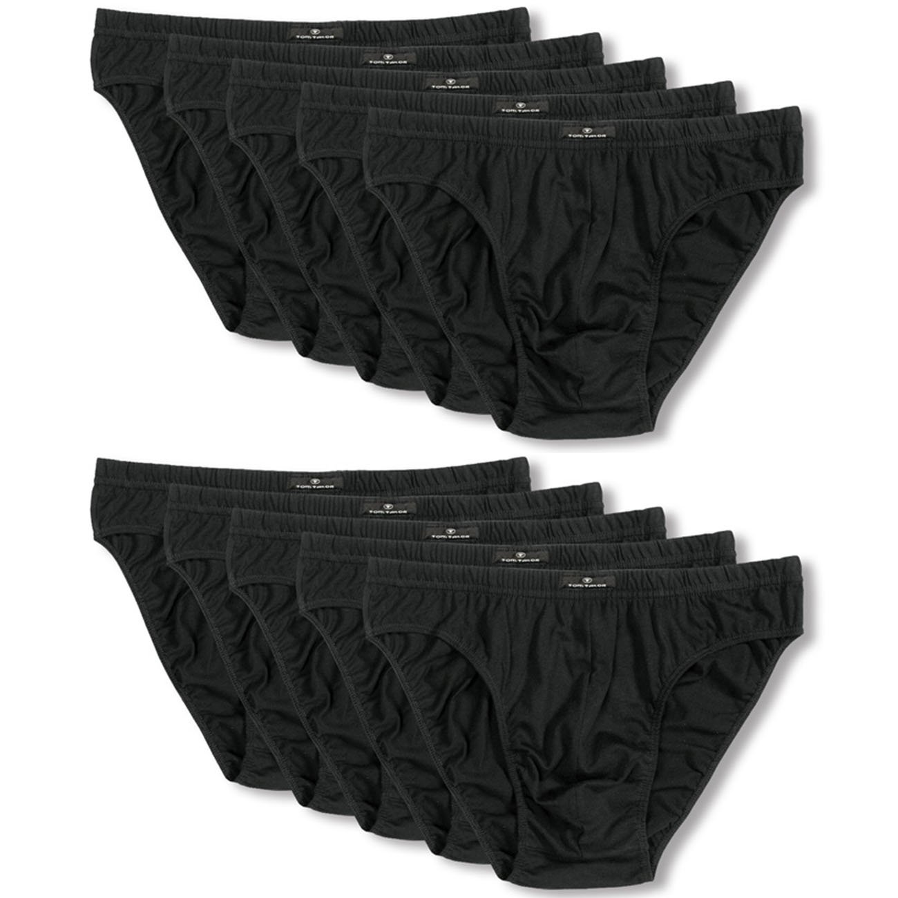TOM TAILOR Men's Plain Briefs - Black - Medium