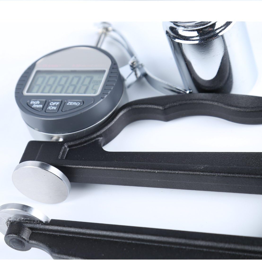 Suреr Bіg Clеаrаnсе! CAIDU Custom Edition Digital Thickness Gauge | Flat Anvil, 120mm Throat Depth | ID-S Type & Inch/Metric | 0-1 (0-25mm) Range, 0.00005 (0.001mm) Resolution, Chuck Ø 30mm