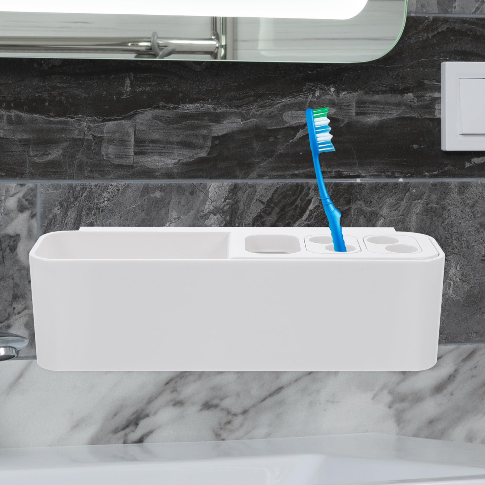 Elektrischer Zahnbürstenhalter Wandmontage Organizer für Badezimmer Weiß