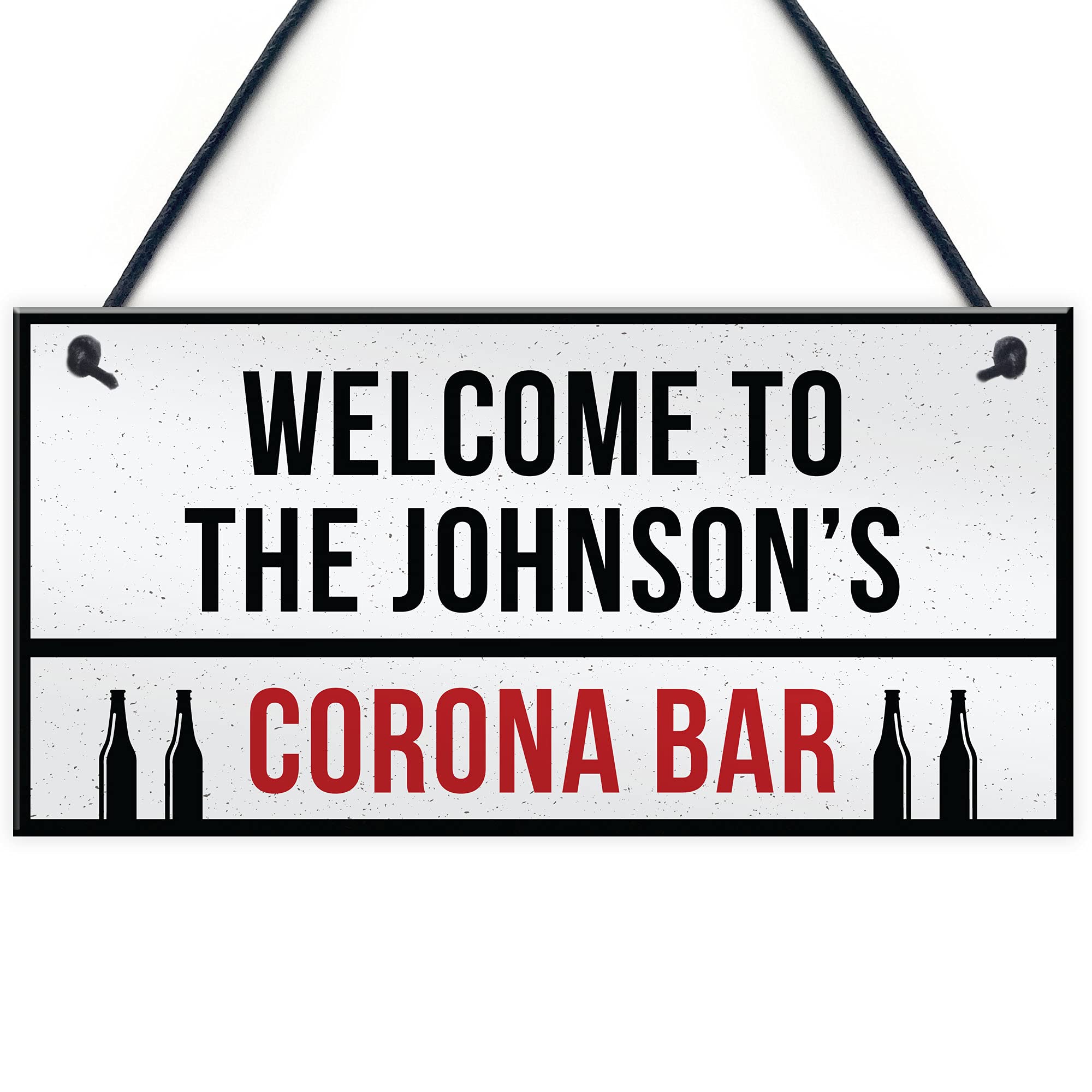 PERSONALISED Corona Bar Sign Home Bar Pub Plaque Quaratine Gift Decor