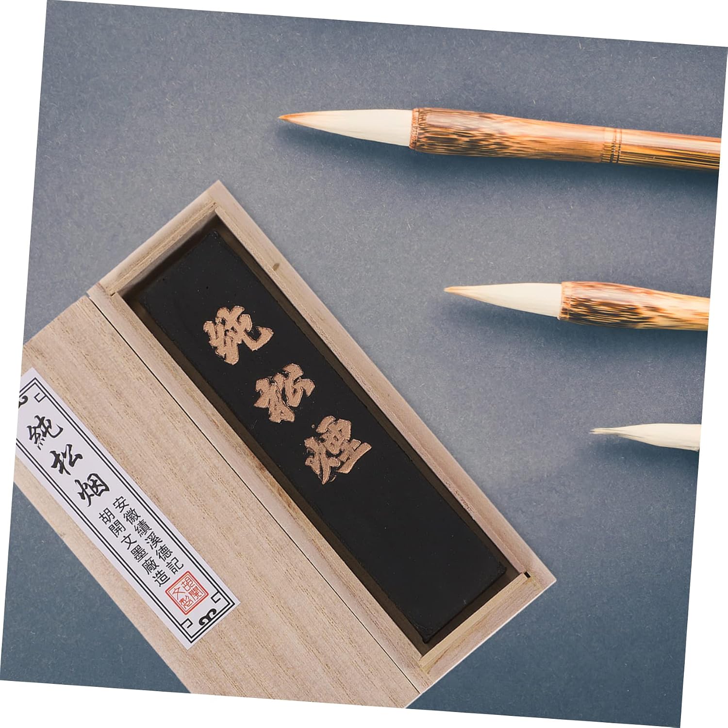 HOMSFOU Traditional Chinese Calligraphy Ink Stick Black Soot Ink Strip for Brush Painting Art and Calligraphy