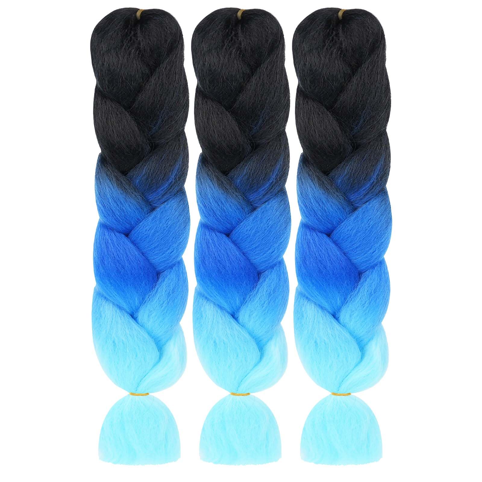 AUYAO Braiding Hair Extensions, 3Pcs Gradient Braid Hair Extension, Jumbo Braids Hair Extension Synthetic Wig