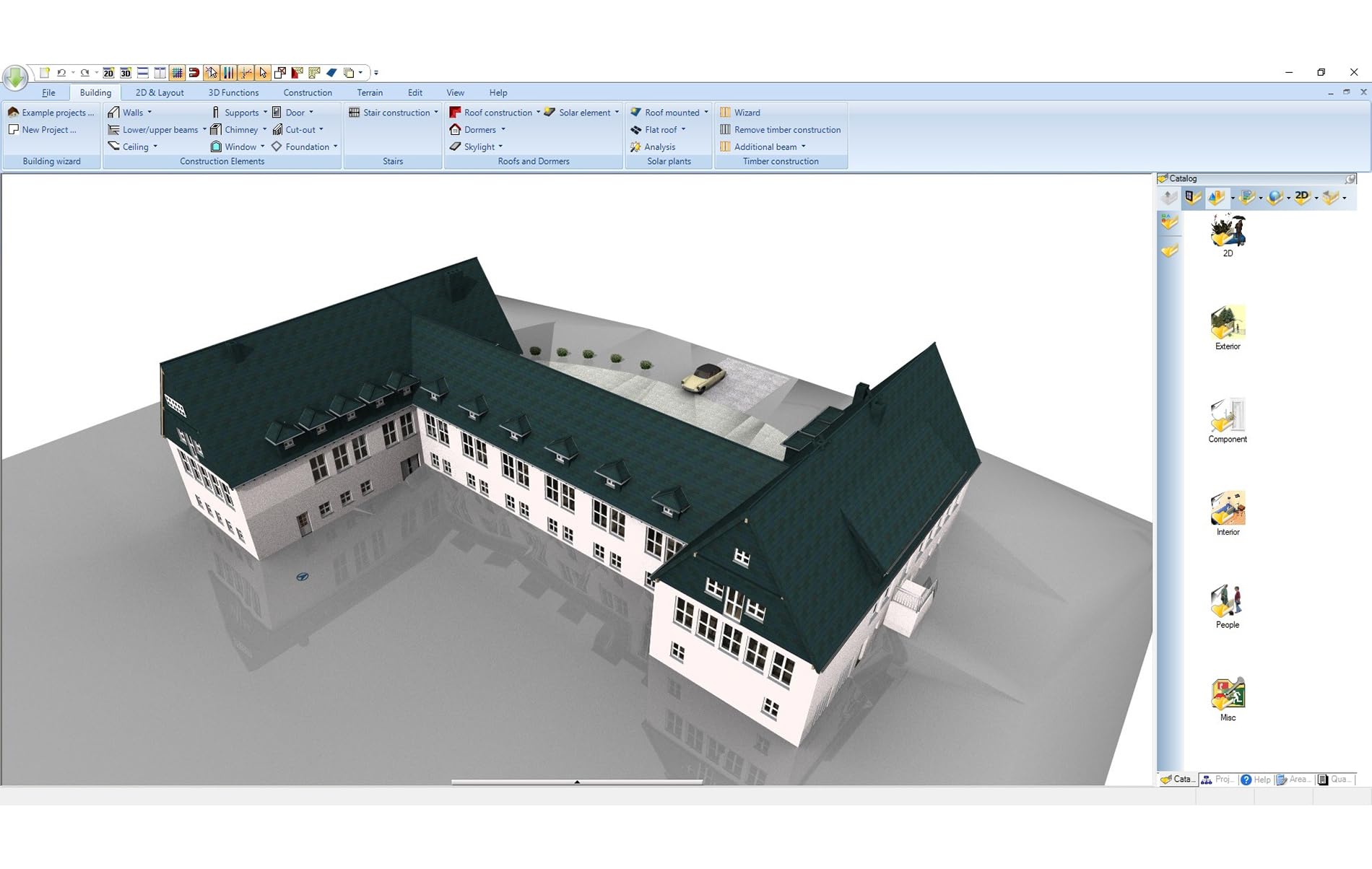 3­D CAD Architecture 12⁠ - design Software for house, garden, balcony, photovoltaic, walls - 2D 3D objects for Win 11, 10