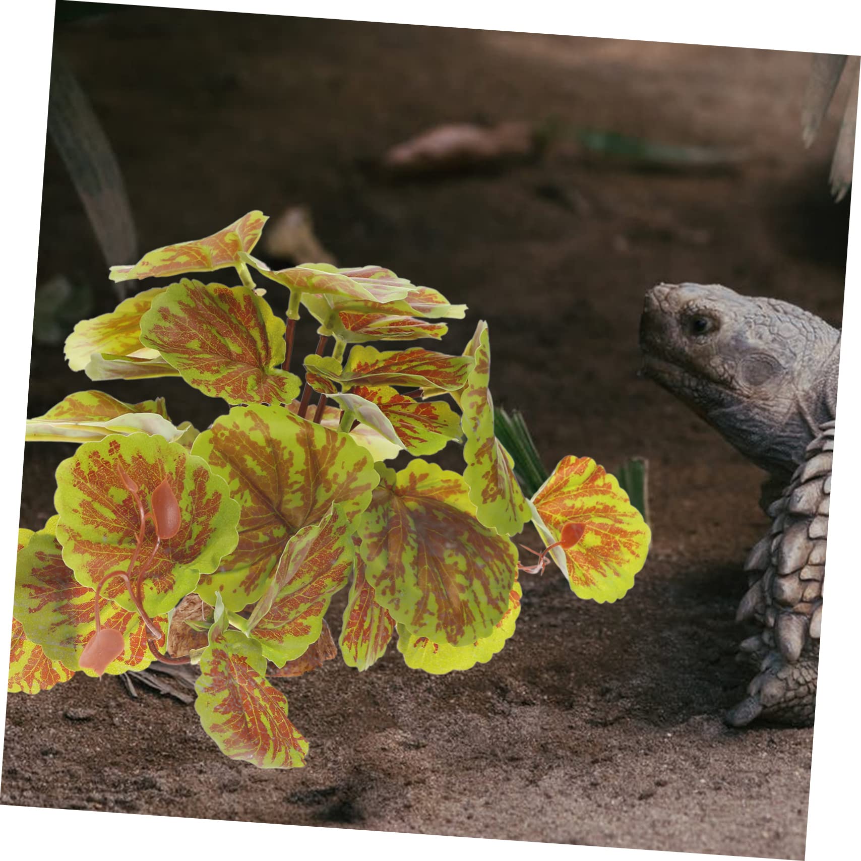 GALPADA Reptile Plant Decor Artificial Terrarium Plant for Reptile Tanks Lifelike Hidden Decor for Bearded Dragons Lizards and Turtles Enhances Habitat and Reduces Stress