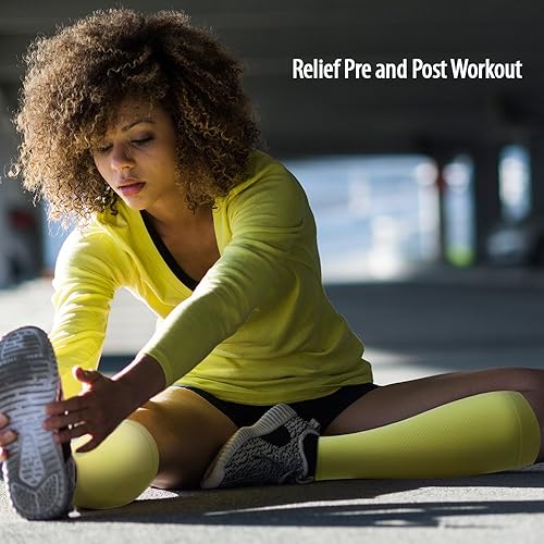 Miniatura 6 de OrthoSleeve Manga de compresión FS6+ para pies y piernas (1 par) para fascitis plantar, dolor de talón, tendinitis de Aquiles, férulas de