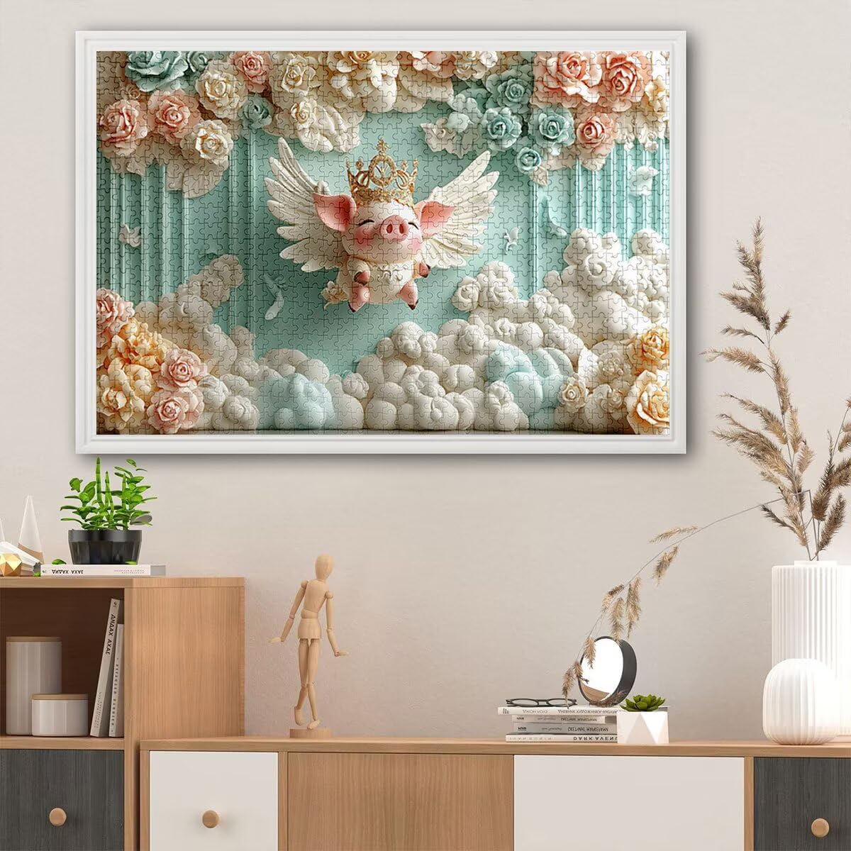 Puzzle 4000 piezas Cerdo, Puzzle Flor con Caja Regalo para Adultos, DIY 4000 piezas Rompecabezas de Madera para Adultos, Rompecabezas Desafiante para Decoración del Hogar y Paredes, Regalo Mujer, E-75