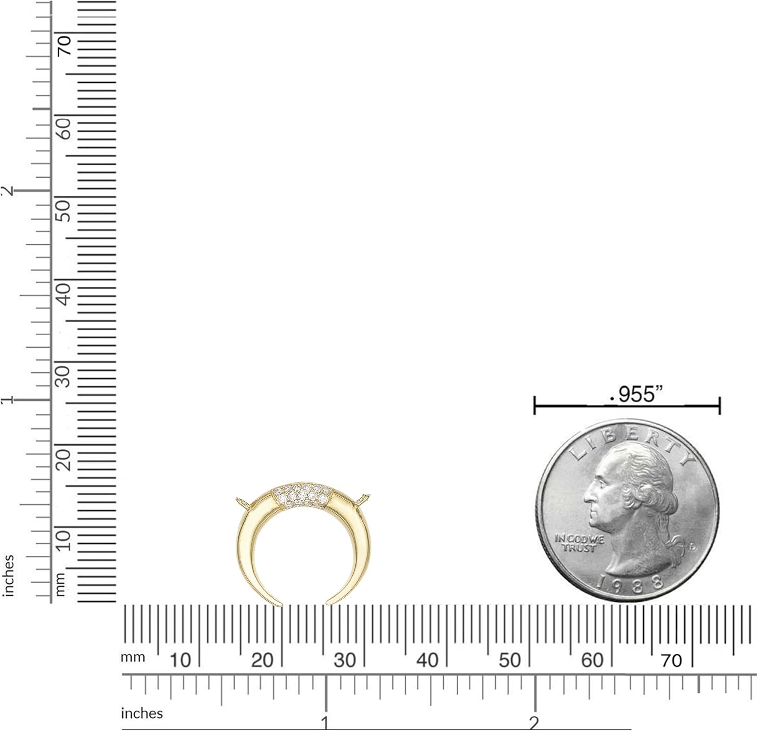 Lavari Jewelers 1/10 Carat Lab Grown Diamond Crescent Moon Necklace for Women - 18k Yellow Gold Plated 925 Sterling Silver Moon Necklace for Her - Adjustable 16 to 18 Inch Chain w Lobster Claw Clasp - Image 6