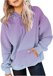 Itsame Cute Hoodies For Girls Oversized Long Sleeve Drawstring Hooded Sweatshirt Gradient Teen Girls Pullover Tops 2-13 Years