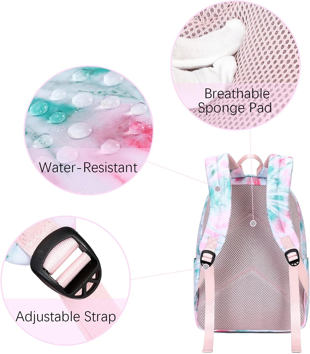 Abshoo Lightweight Tie Dye School Backpacks for Teen Girls Backpack with Lunch Bag (A Tie Dye)