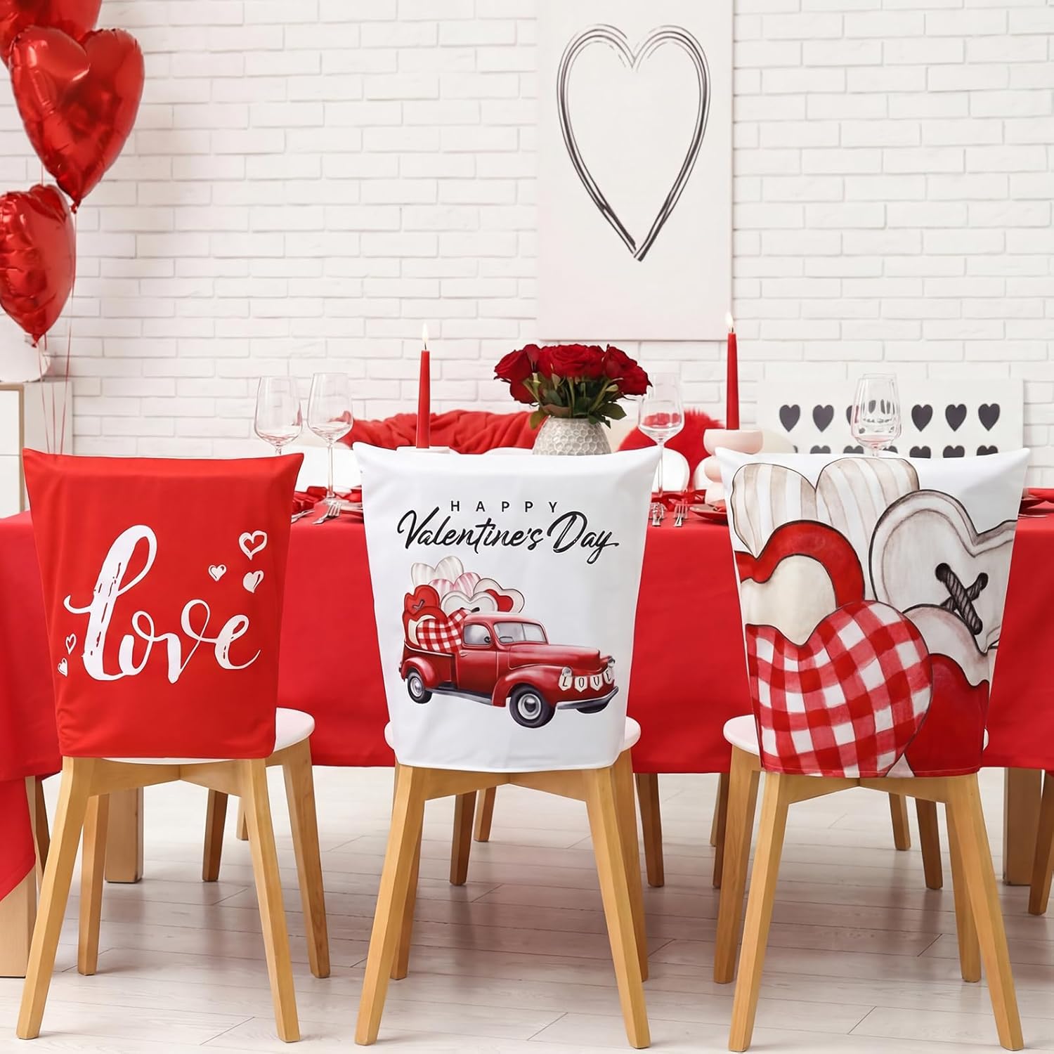 Moukeren 16 Pcs Holiday Chair Back Covers St. Patrick's Day Chair Decorations Seasonal Dining Chairs Slipcovers Easter Spring Valentines Removable Cute Seat Protector Covers for Home Kitchen Decor