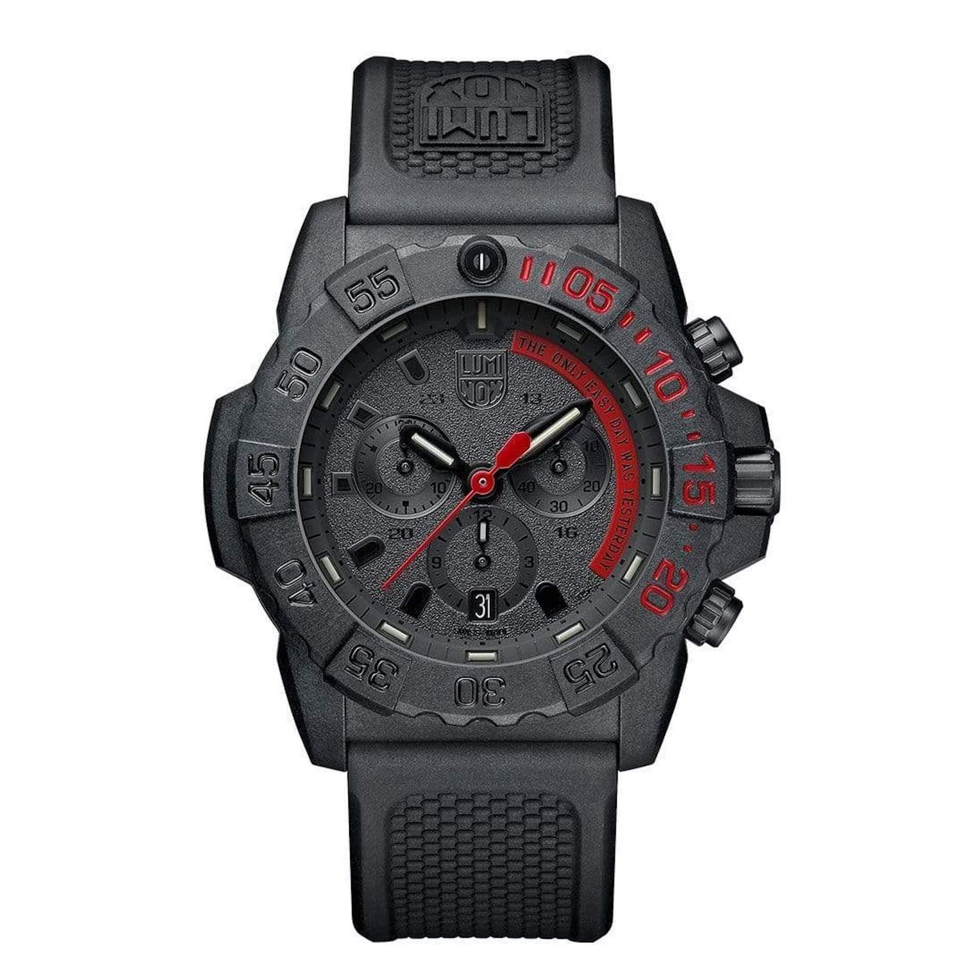 Luminox - Navy SEAL XS.3581.EY - Herrenuhr 45mm - Taucheruhr in Schwarz mit Datumsanzeige Chronograph - 200m Wasserdicht - Herren Uhr - Hergestellt in der Schweiz
