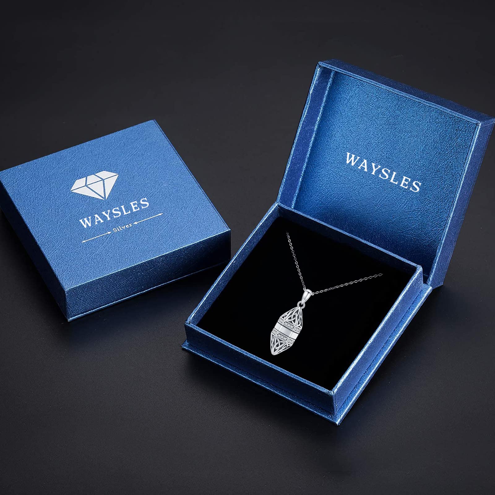 Collar para cenizas de plata de ley 925, colgante de ceniza conmemorativa con diferentes motivos – Nudo celta, árbol de la vida, corazón, flor para hombre y mujer