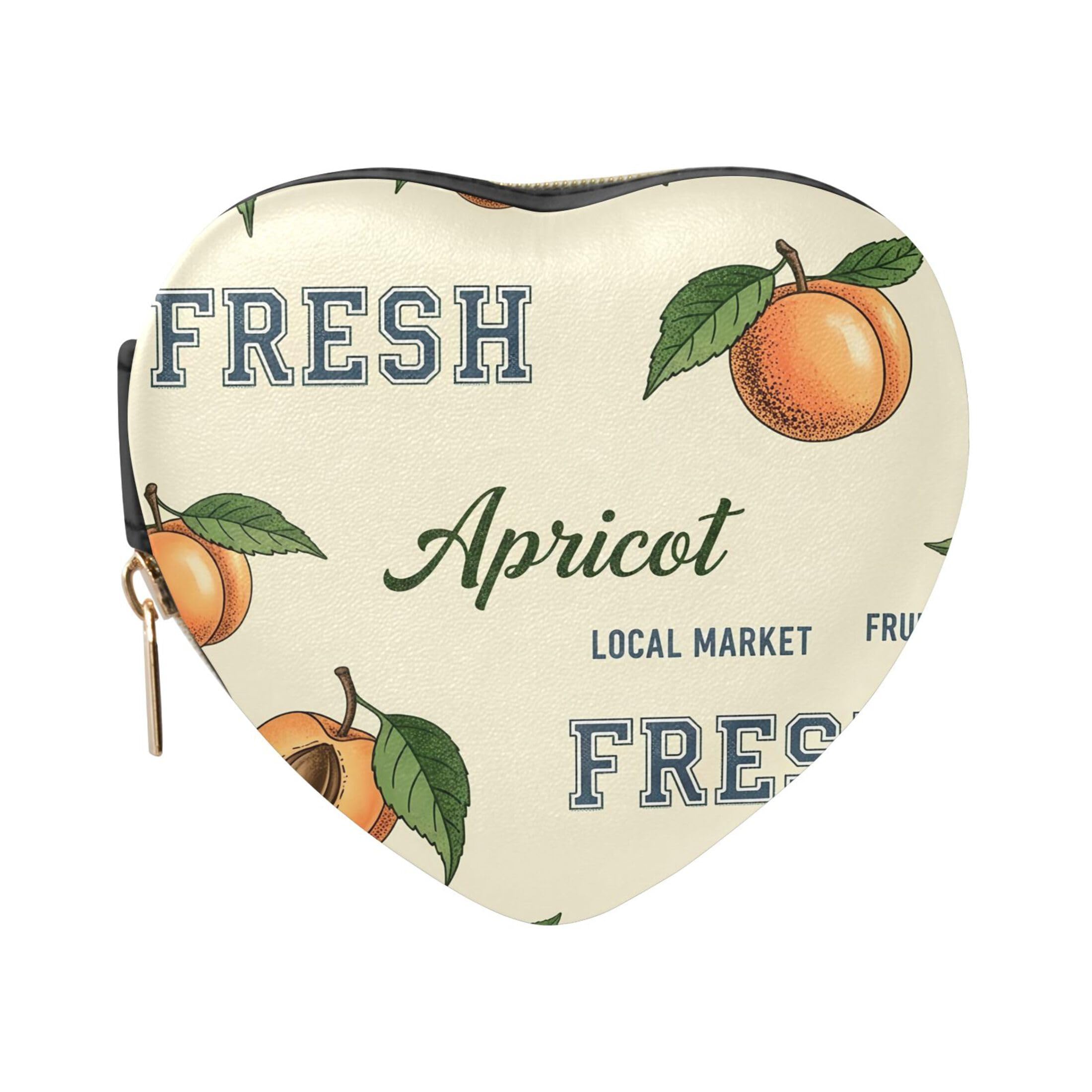 Fuauuyl Apricots Small Jewelry Box Heart-Shaped Jewelry Case, Portable Travel Organizer Bridesmaid Proposal Gift for Women Girls