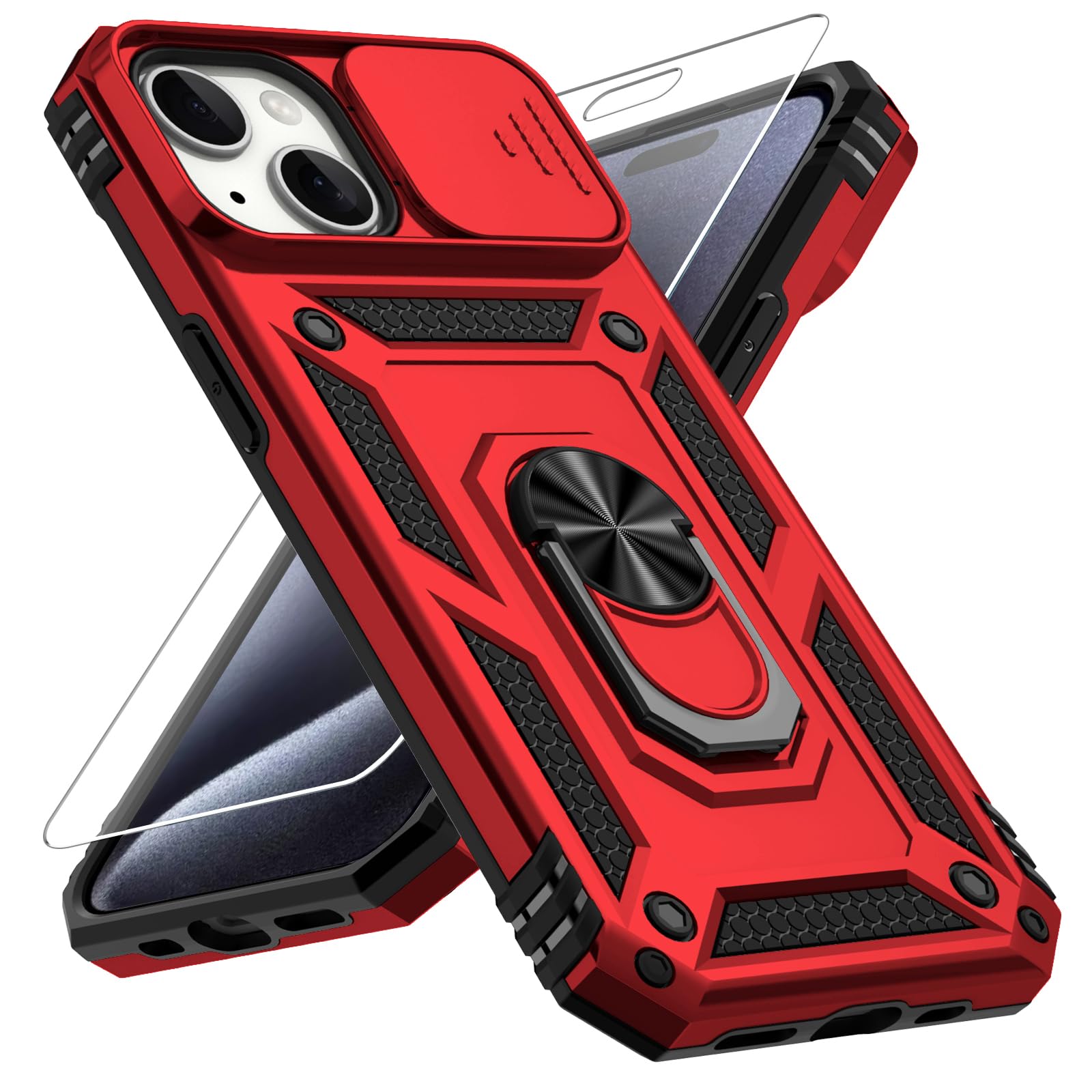 Coque iPhone 15 Plus béquille intégrée et protection écran HD incluse - 7