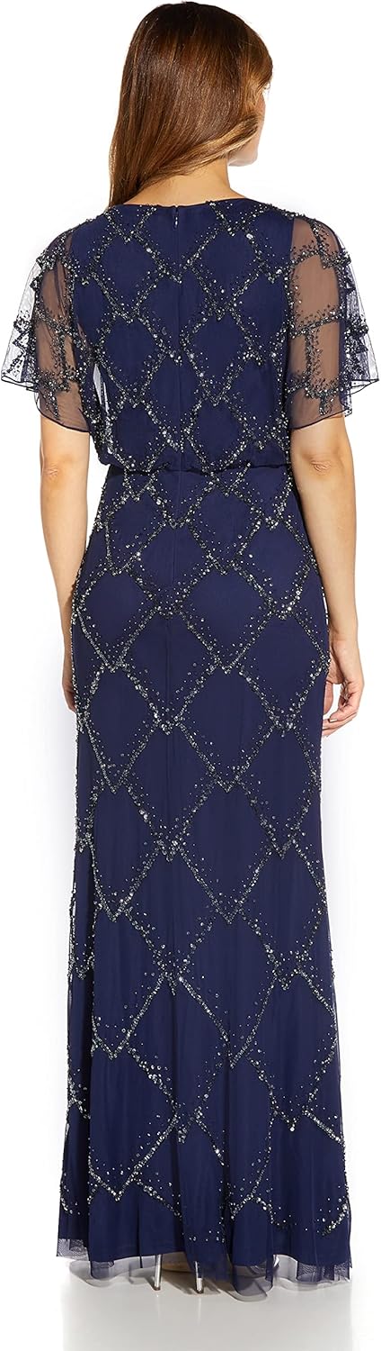 Adrianna Papell Women's Beaded Blouson Dress
