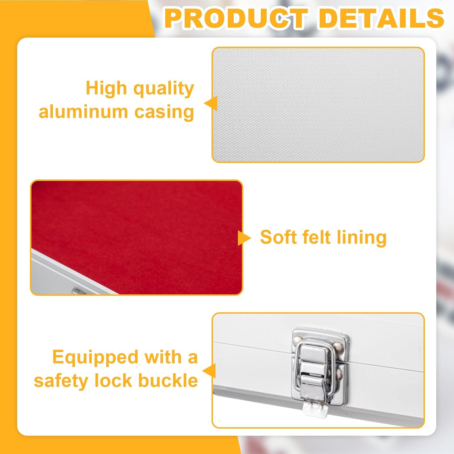 Empty Mahjong Case 14" x 10.75" x 2" Aluminum Briefcase Mahjong Tiles Metal Protective Case Portable File Organizer Storage Box for American Game Lover Gift, Silver