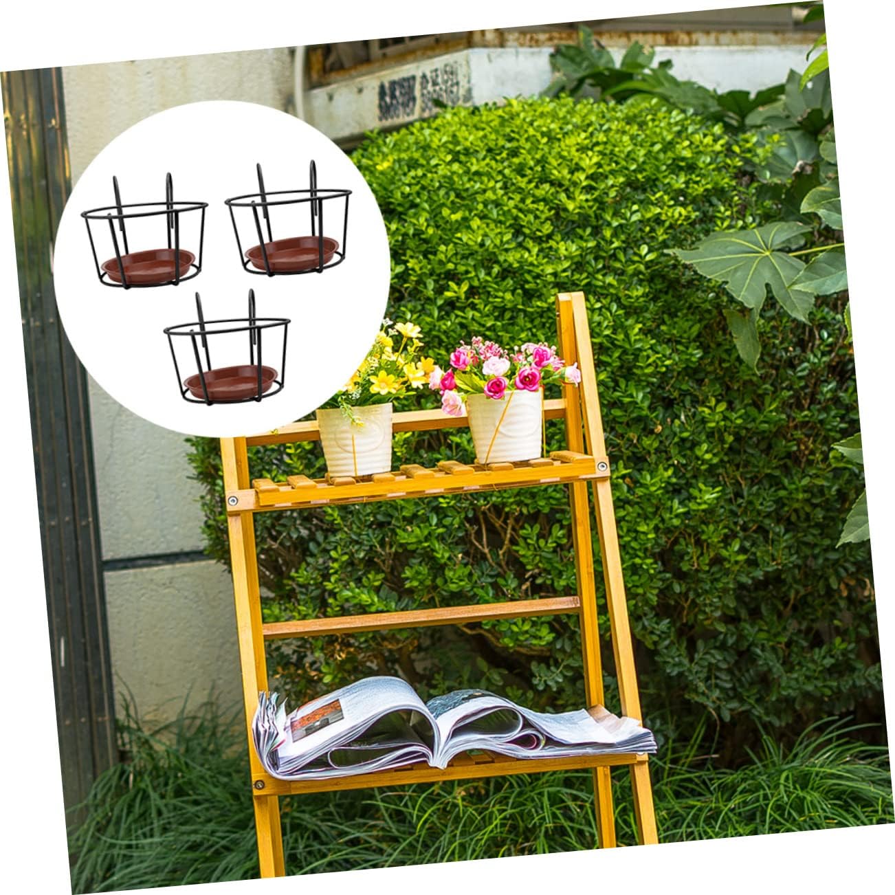 BESTonZON 3 Sets Decorative Hanging Plant Racks for Indoor and Outdoor Use Durable Flowerpot Holders for Vertical Gardening and Home Decor