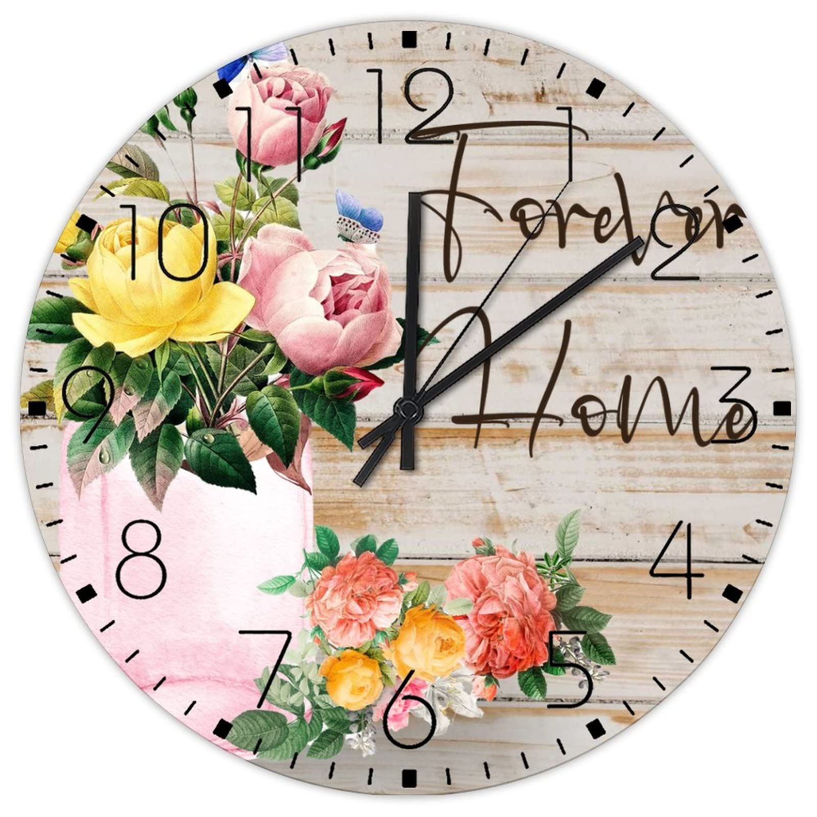 Horloges murales en bois fleurs pour sublimer votre cuisine ou entrée