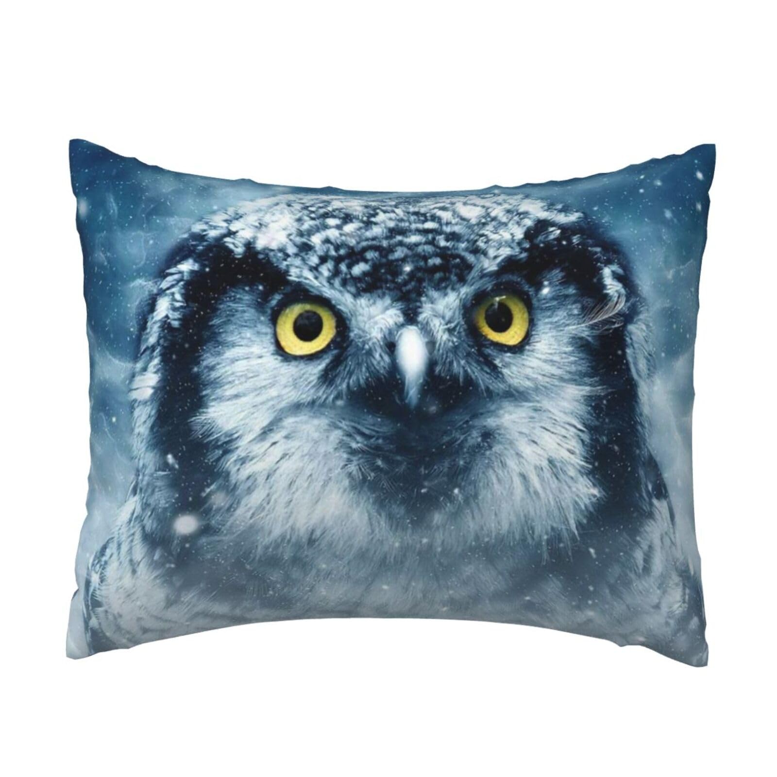 GSGCSBYMLG Grey and White Owl printed Pillow Case 20x26in Cushion Cover