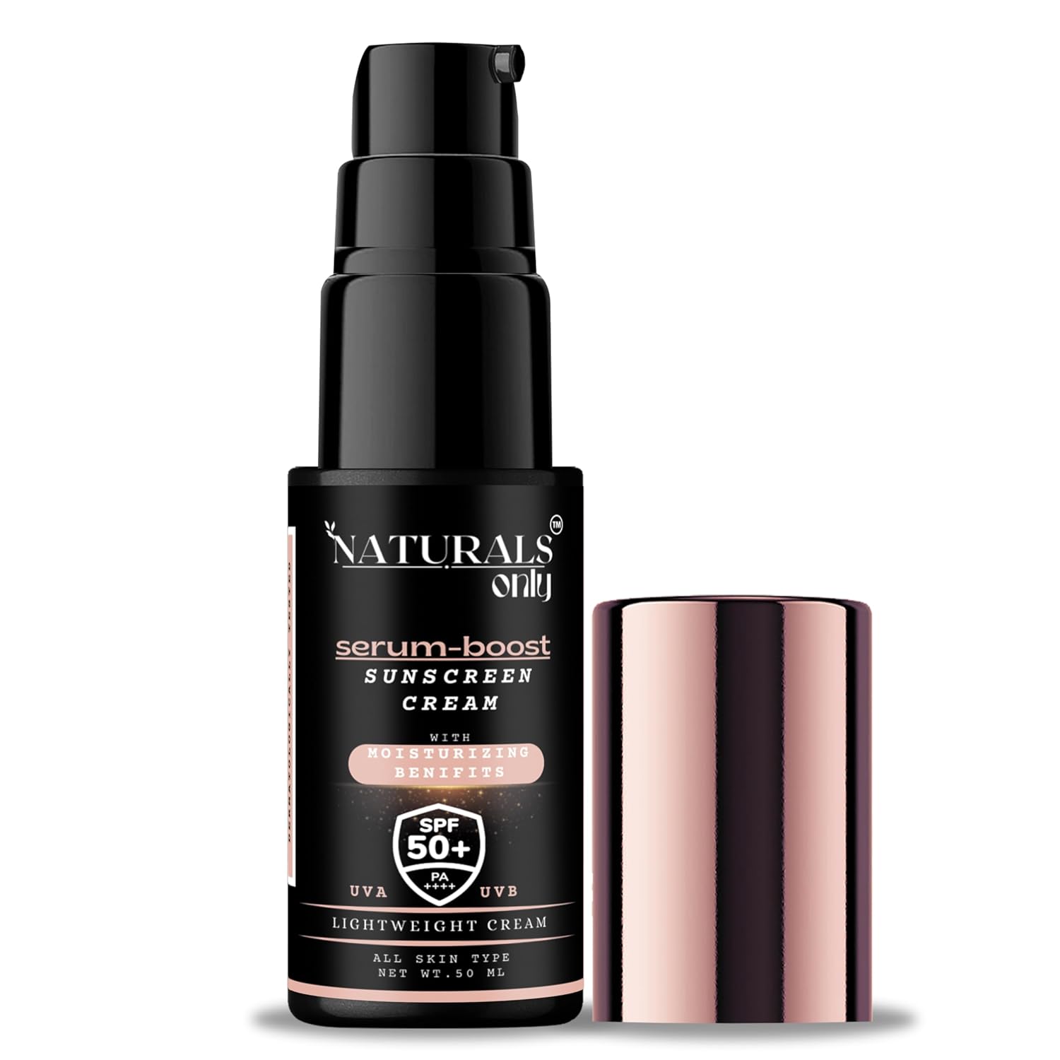 NATURALS Only Sunscreen SPF 50 PA++++ | UVA/B & Blue Light Protection for Men & Women | Oily, Dry, Sensitive & Combination Skin