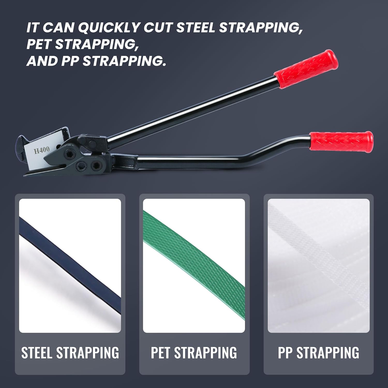 U.S. Solid Strapping Cutter Scissors for Steel & Polyester (PET) & Polypropylene (PP) Banding from 0.31" to 2.16" Width up to 0.11" Thickness