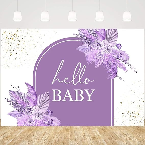 Pink Floral Baby Girl Shower Backdrop - 6x4ft Photography Background