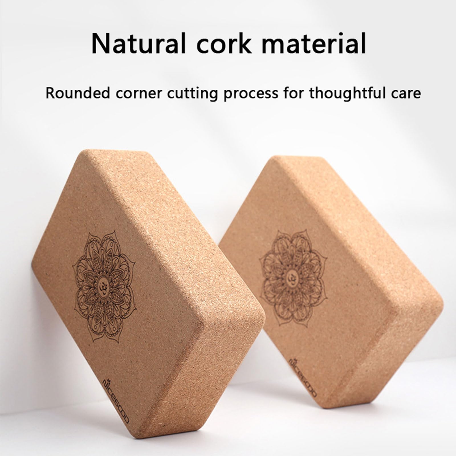 Yoga Block Kork 2er Set Erwachsene Yogablock robust & leicht Korkblock Yoga Zubehör umweltfreundlich für Übung,Pilates Training,Stretching,Meditation 22.5 * 14.9 * 7.4CM
