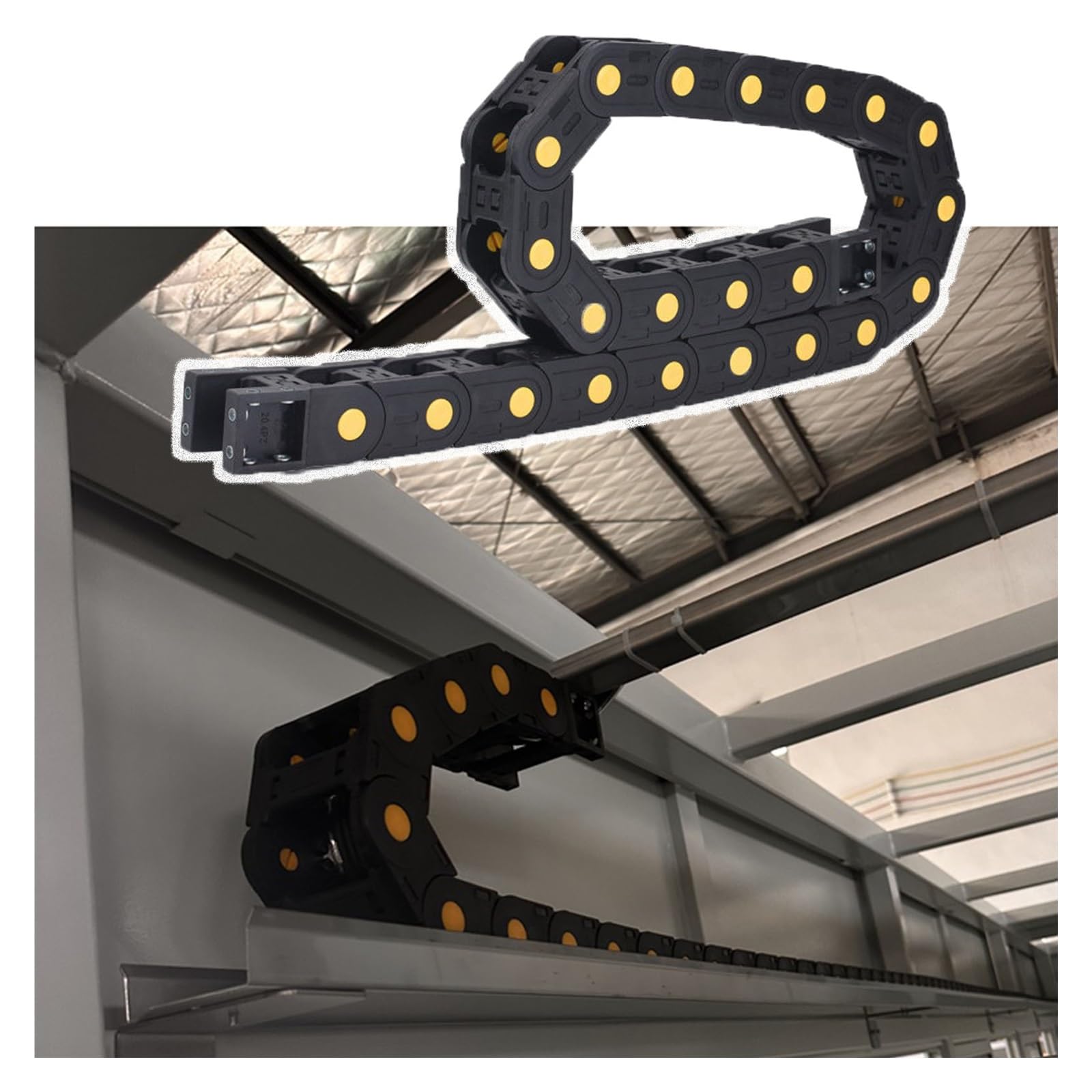 Wdjbpsh 3M/9.9Ft Tangle-Free Nylon Cable Drag Chain, Flexible Wire Carrier With Reinforced Hinges, For Industrial Machine Tools & Automation Systems(,20X38mm/0.79X1.5in)