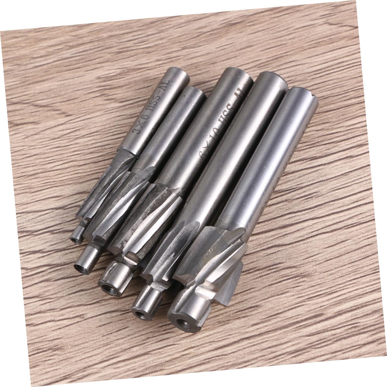 SOLUSTRE 5pcs Silver Countersink End Mill Cutters Metric CNC Milling Cutters Drill Bits Countersunk Head Milling Cutters for Die Steel Aluminum Parts