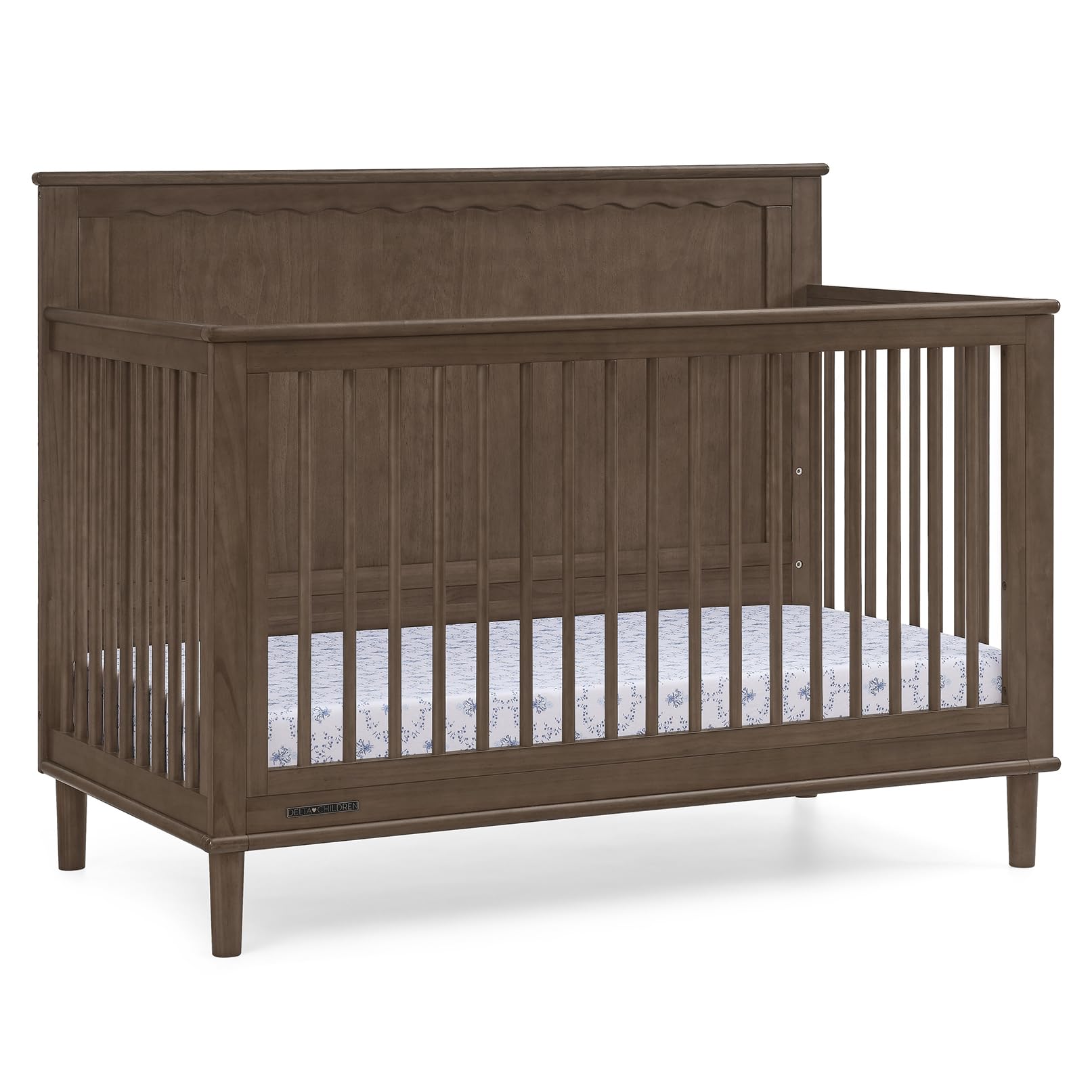 Delta Children Penelope 6-in-1 Convertible Crib - Greenguard Gold Certified, Teak Brown