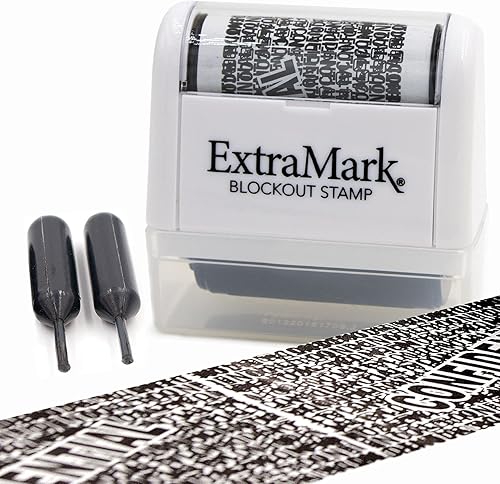 Sello de bloqueo de protección contra robo de identidad, sello de rodillo con dos tubos de tinta de repuesto, unidad blanca