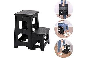 2 Step Foldable Stool, Library Step Stool for Adults