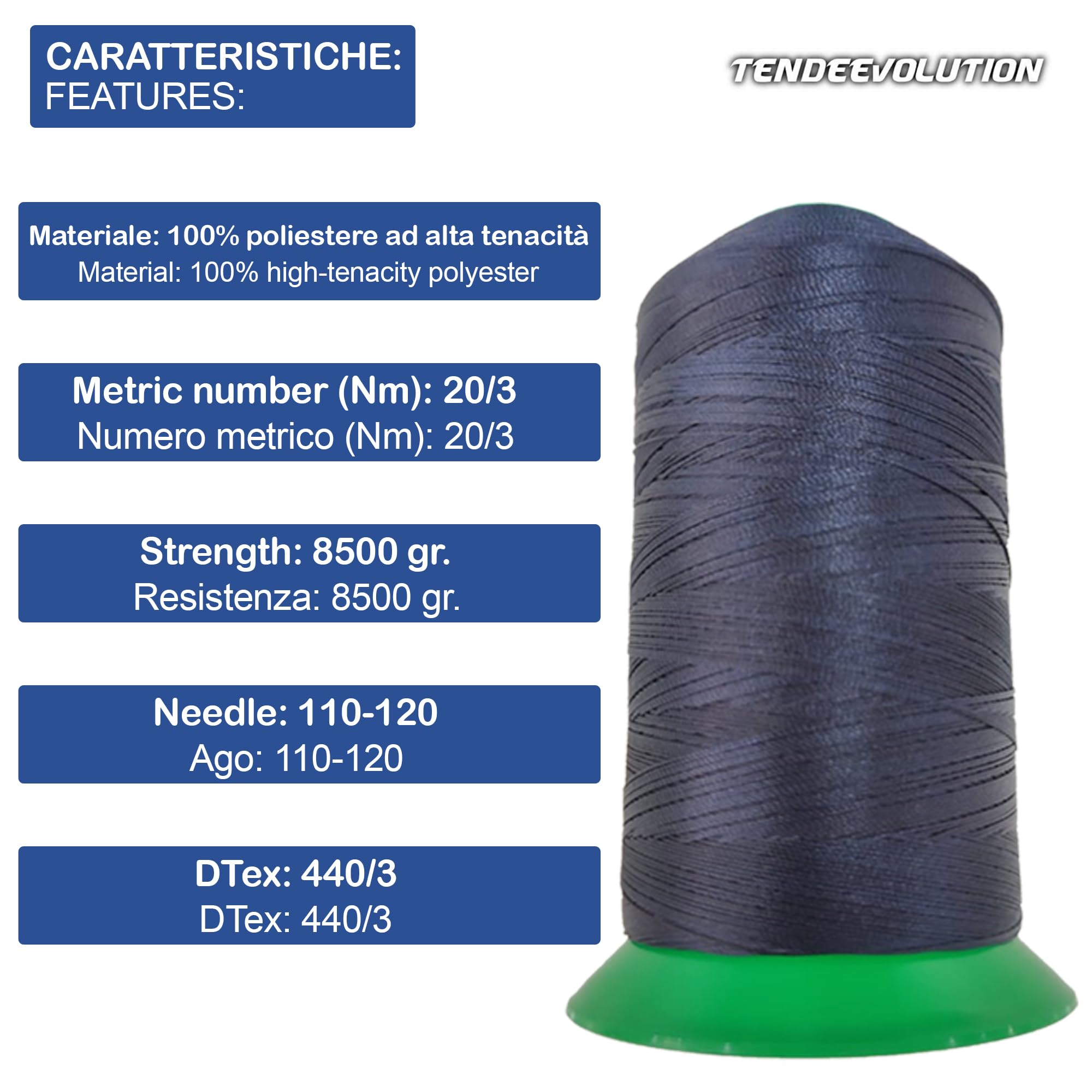 Filo da cucito for macchine domestiche, filo da cucito in poliestere 900 metri 0,2 mm 300D rosso/blu/nero/grigio filo da cucito ad alta resistenza for jeans/tela/corde in pelle-rosso ( Color : Denim B