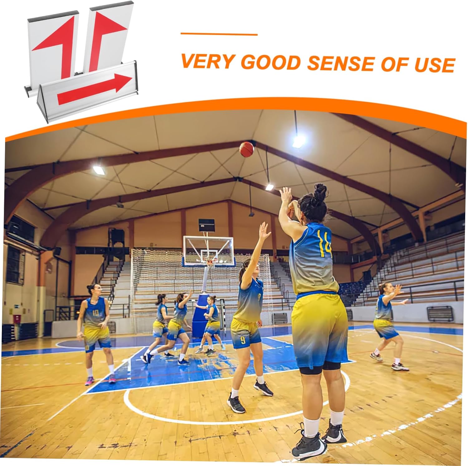 Basketball Changeover Board Direction Arrow Aluminum Serve Converter for Referees Sports Competition Accessory for Teams