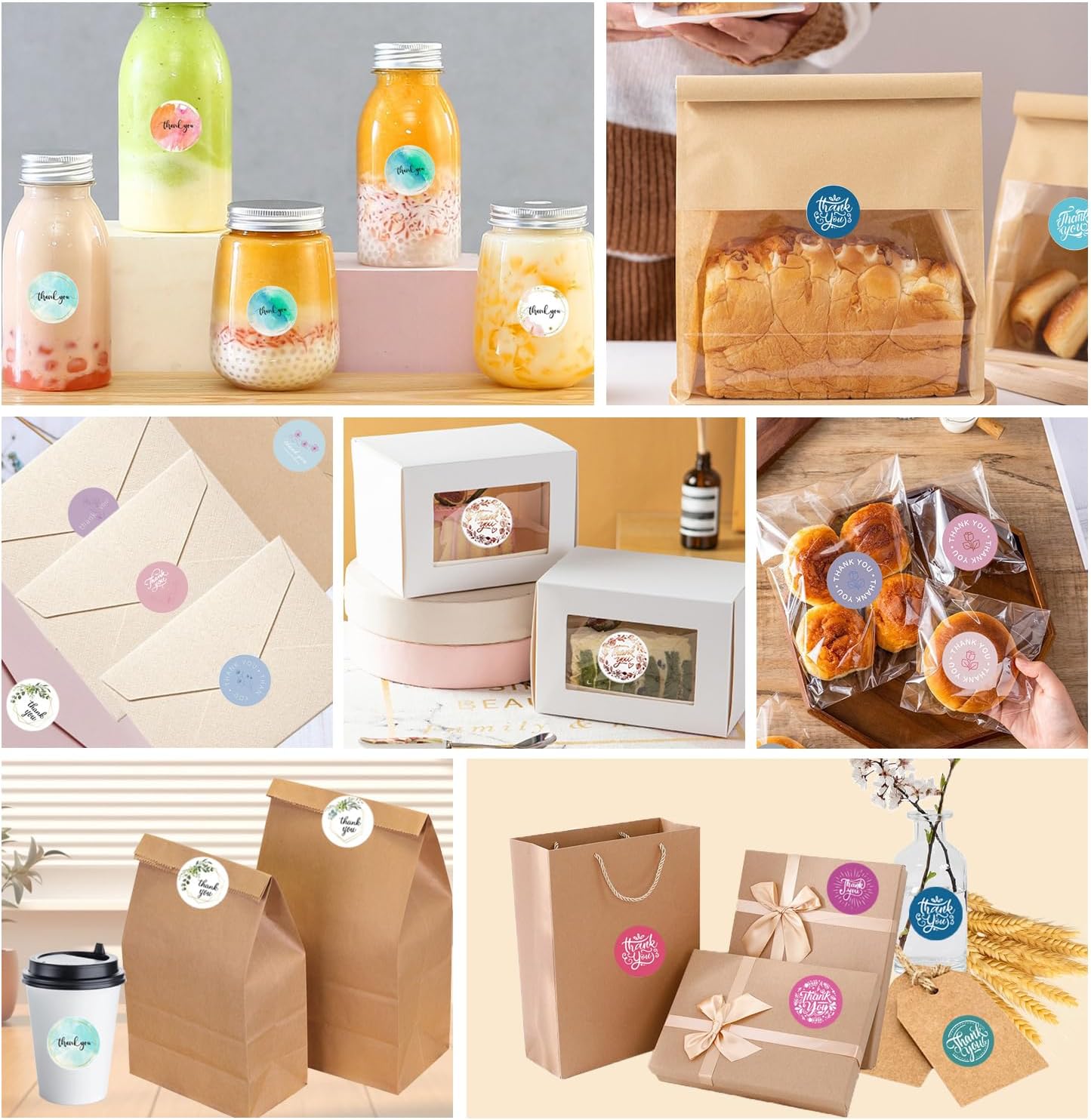 3000 Pcs Thank You Stickers,Self-Adhesive Small Stickers 1 Inch,Thank You Labels for Wedding,Businesses,Parties, Baking,6 Rolls of 500 Sheets Each - Image 3