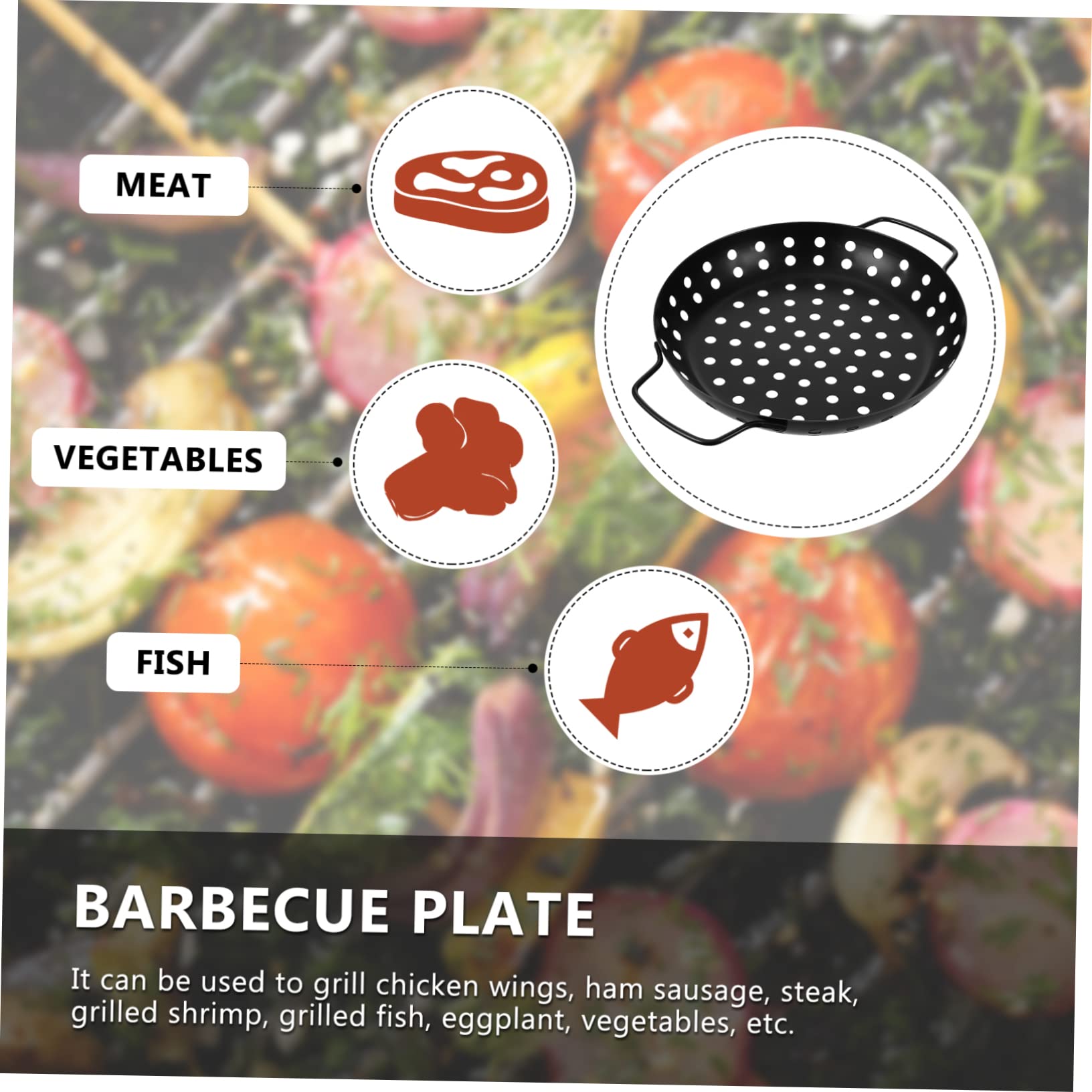 Alipis Bandeja Resistente al Calor para Asar de Acero al Carbono y Antiadherente con Diseño de Agujeros Grandes y Doble Asa para Barbacoa Exterior Profesional