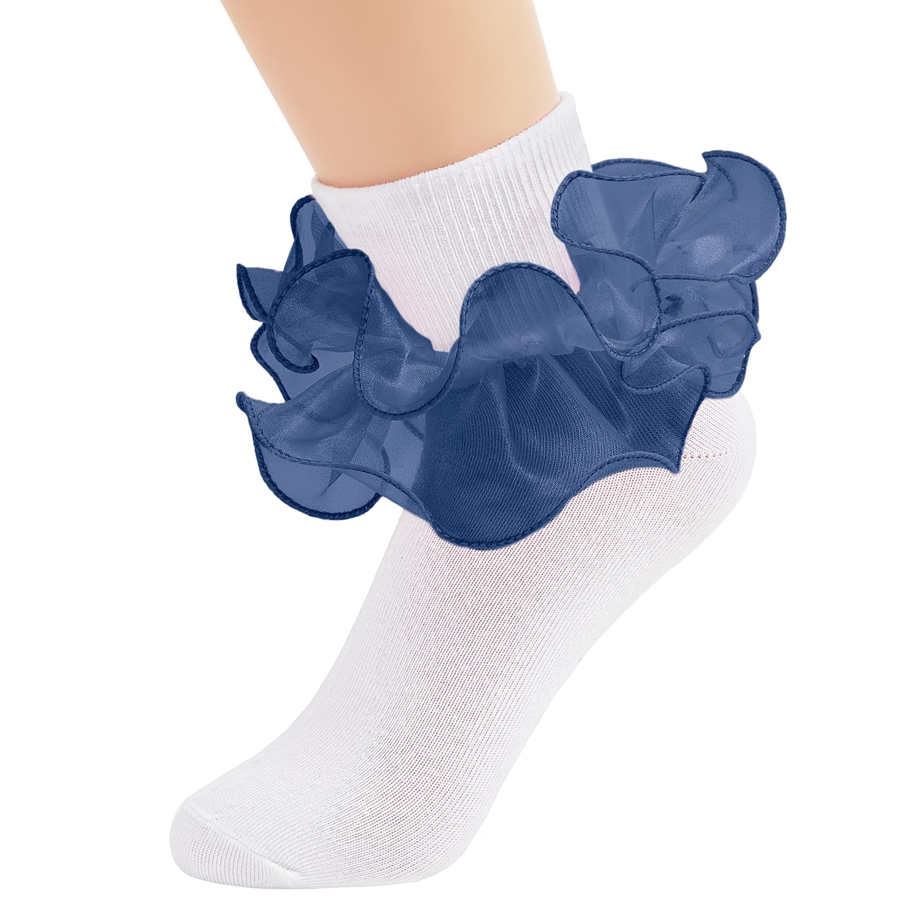 Komorebi Big Ruffle Ankle Socks Lace Frilly Cotton Socks for Women Girls