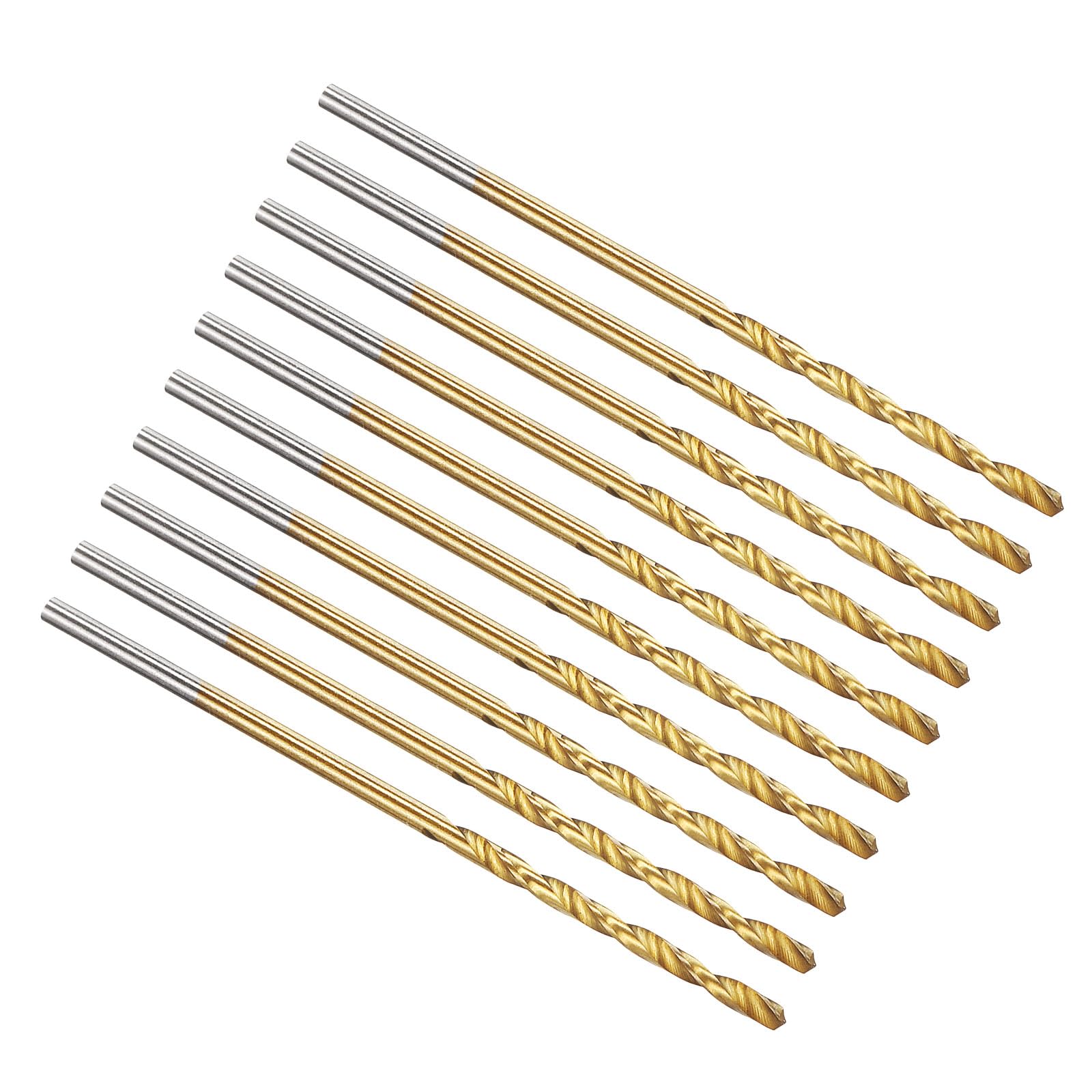 PATIKIL 1/16" Drill Bit, Jobber Straight Shank 4341 High-Speed Steel 118° TiN Coated for Medium-Hard Metal Steel Acrylic - 10 Pack