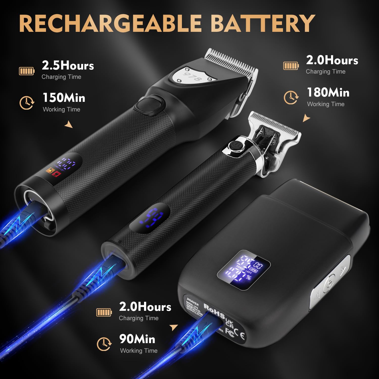 プロフェッショナル コードレス メンズ バリカン 電気シェーバー キット&セット Amazon.co.jp: Suttik バリカン メンズ プロフェッショナル 電動