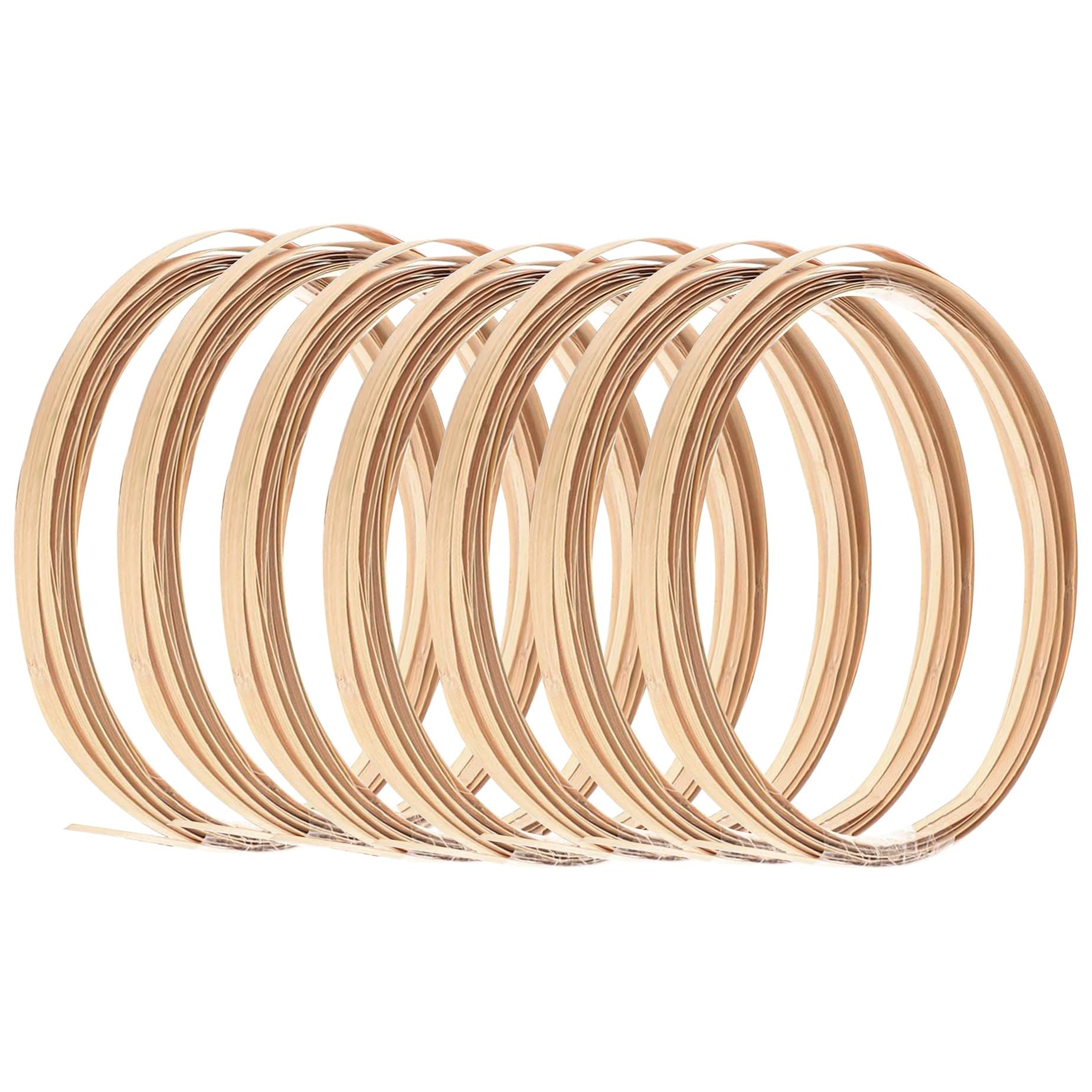 Framendino - 7 rollos de tiras de bambú, caña plana, varillas de bambú natural, bobina de 6 mm de ancho para cestas, mimbre, tejidos, manualidades