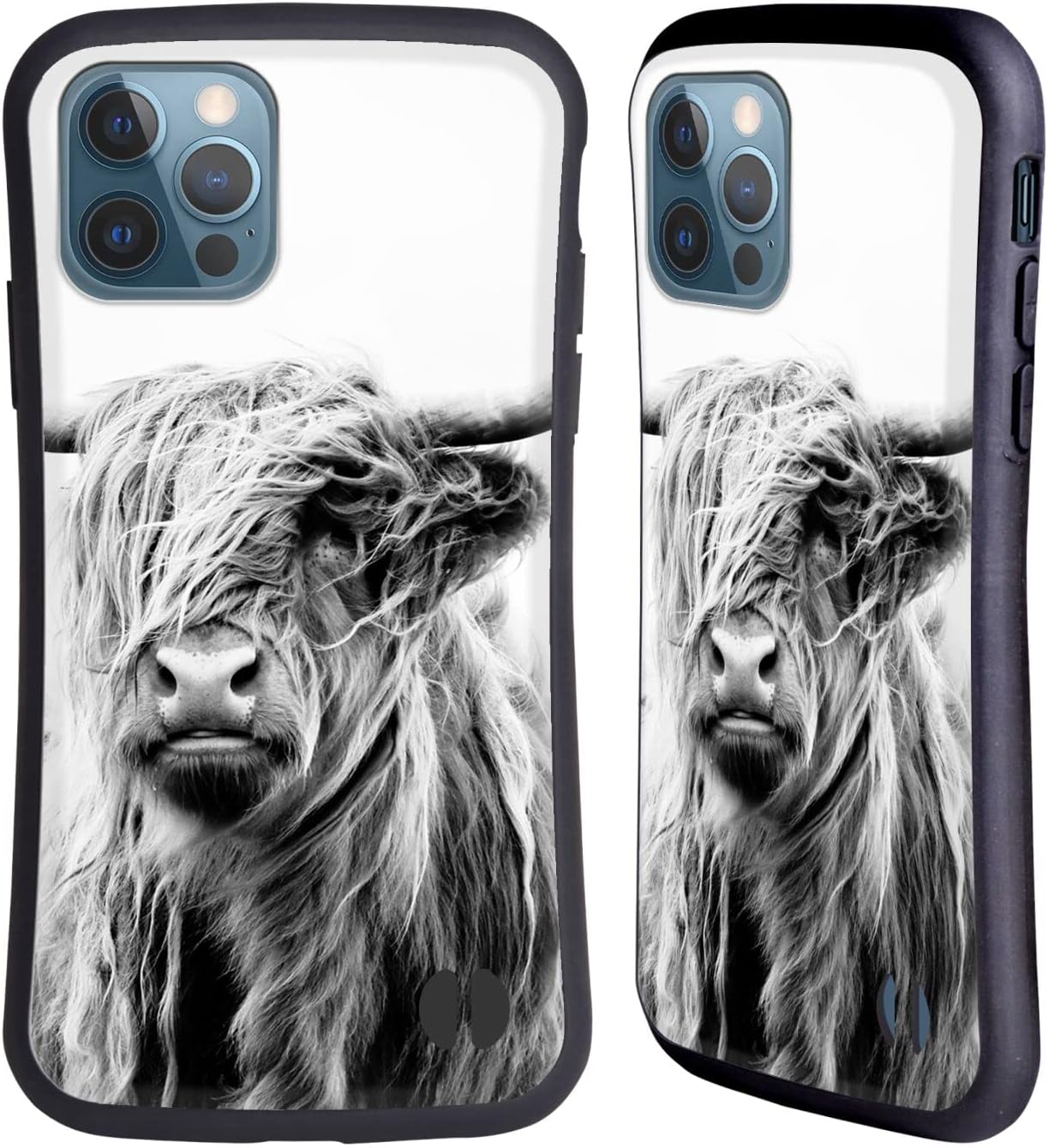 Head Case Designs Officially Licensed Dorit Fuhg Portrait of a Highland Cow Travel Stories Hybrid Case Compatible With Apple iPhone 12 / iPhone 12 Pro
