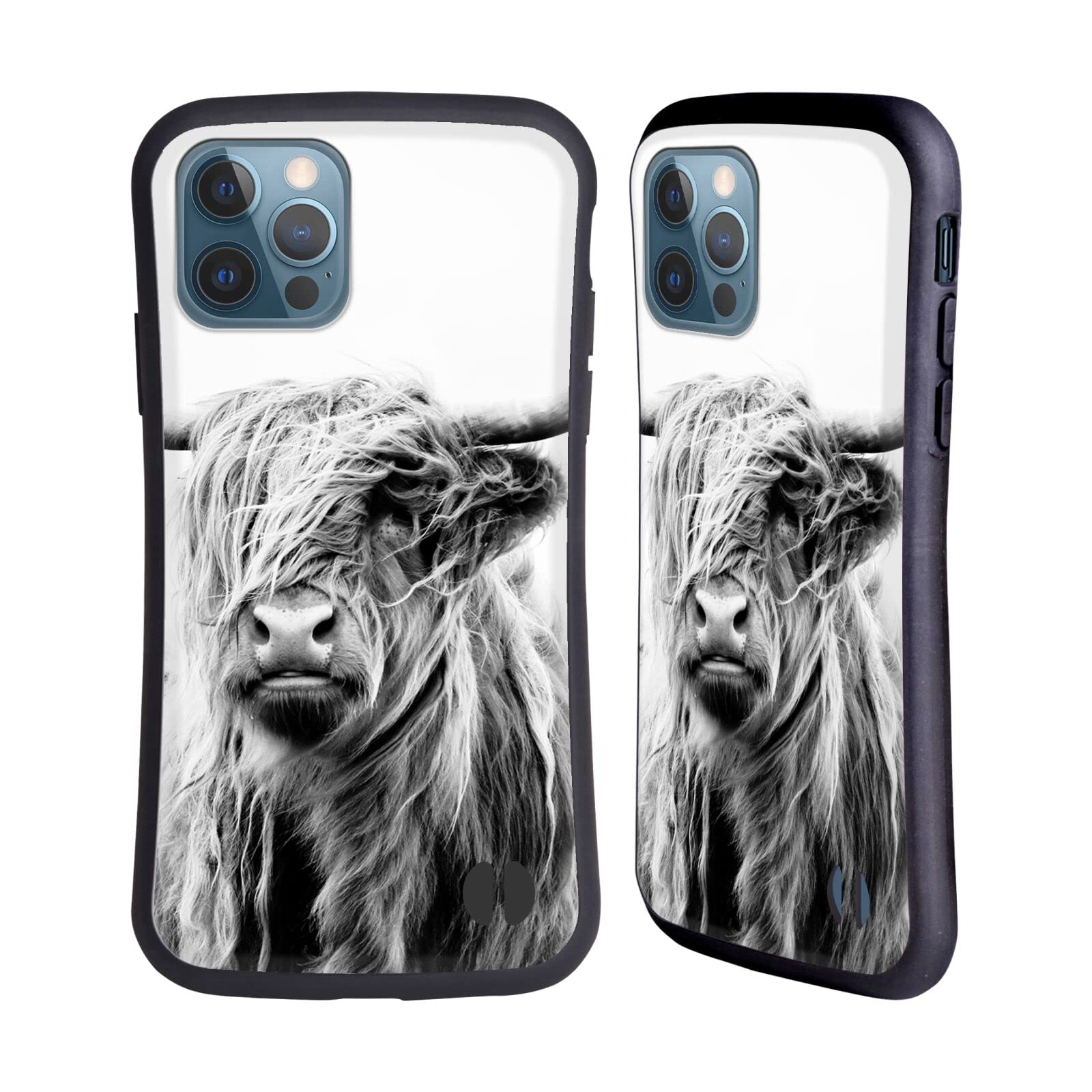 Head Case Designs Officially Licensed Dorit Fuhg Portrait of a Highland Cow Travel Stories Hybrid Case Compatible With Apple iPhone 12 / iPhone 12 Pro