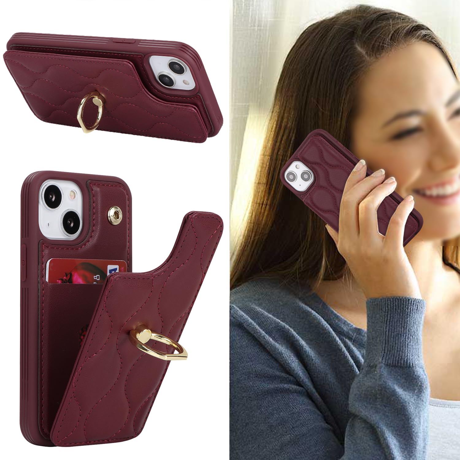 Amazon.co.jp: Lipvina iPhone 13 Miniケース 財布型 手帳型 カード 
