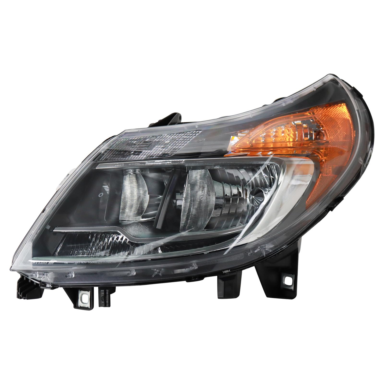TRQ Driver Side Headlight Assembly Halogen Compatible with 2014-2022 Ram ProMaster 1500 2500 3500 Without Daytime Running Lights CH2502254