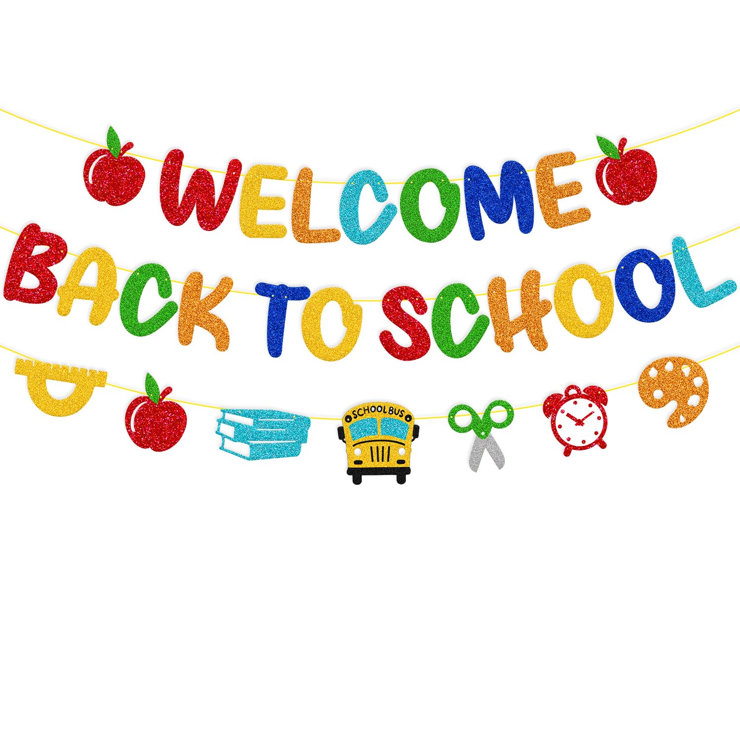 Ginddy Welcome Back Banner,Decoracion Welcome Back Bienvenida A La Vuelta Para Aula Pancarta De Bienvenida De Nuevo Para El Aula La Escuela El Regreso A Casa Suministros Para Fiestas Familiares