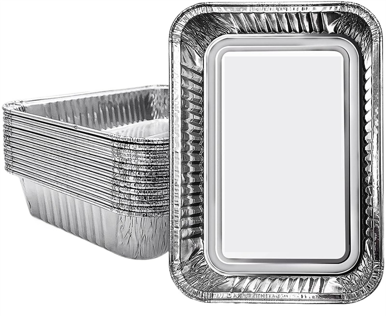 15/30 Piezas de bandejas Desechables de Papel de Aluminio para Hornear, bandejas recolectoras de Grasa para cocinar, Calentar y almacenar